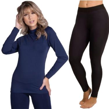 Imagem de Conjunto Térmico Blusa + Calça Proteção UV Bella Fiore Poliamida Academia Fitness Feminina-Feminino