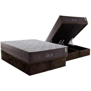 Imagem de Conjunto Box Baú Queen: Colchão Molas D Angelis Anjos Ensacadas New Ki