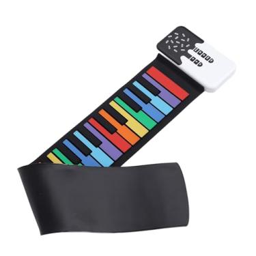 Imagem de Teclado de Piano Dobrável de 49 Teclas, Teclado de Piano Portátil Com Teclas Coloridas, Bateria Recarregável, Alto-falantes, Bolsa, Piano de Enrolar de Silicone para Iniciantes,