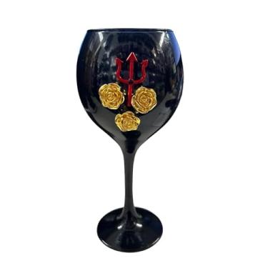 Imagem de META ATACADO, Taça Preta Pomba Gira 3 Rosas e Trid. Vm 400 ml 20cm Celebra