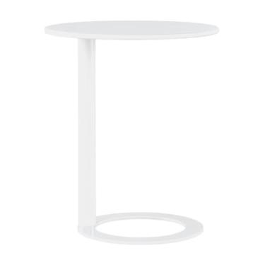 Imagem de Mesa de balcão, mesa lateral em forma de C para sofá, mesa de bar redonda moderna, mesa de canto de sofá para sala de estar e quarto, fácil montagem