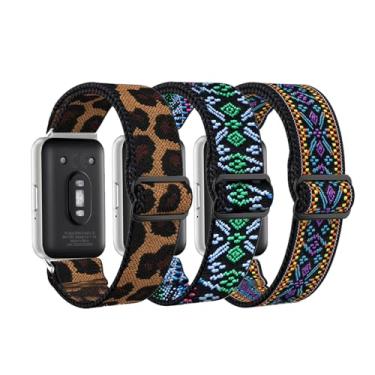 Imagem de GTHY Pulseira elástica de nylon compatível com Samsung Galaxy Fit 3, para mulheres e homens, tecido elástico ajustável respirável para Samsung Galaxy Fit3 SM-R390