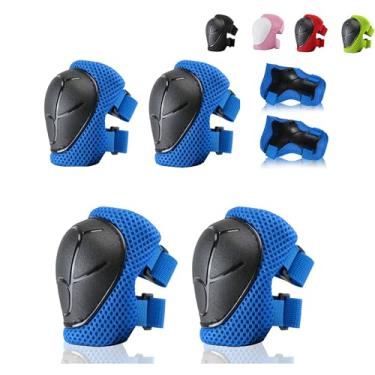 Imagem de BURSUN Joelheiras Para Crianças Conjunto De Joelheiras E Cotoveleiras Para Crianças Conjunto De Equipamentos De Proteção Infantil Com Protetores De Pulso 3 Em 1 Joelheiras Infantis Para Ciclismo, Pati