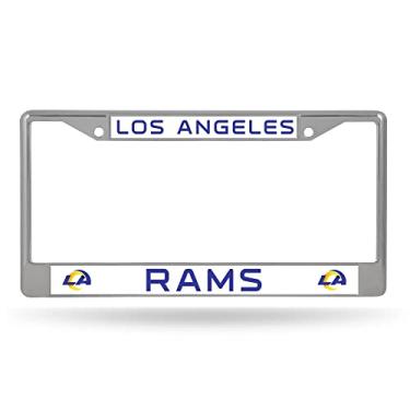 Imagem de Rico Industries Moldura para placa de licença NFL Los Angeles Rams unissex cromada, prata, 15 x 31 cm