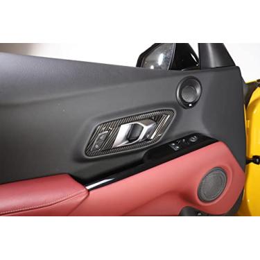 Imagem de Acessórios automotivos compatíveis com Supra Window Lift Switch, acabamento decorativo para Toyota Supra GR A90 A91 MK5 2019-2022 ABS (padrão de fibra de carbono)