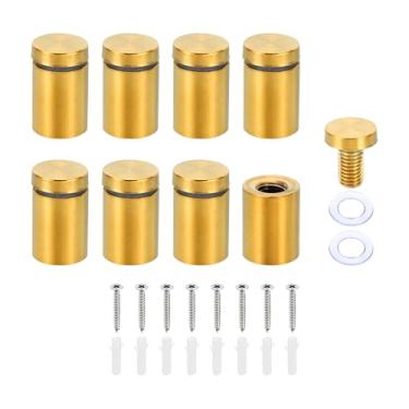 Imagem de PATIKIL Parafusos de suporte de sinal de 3/4 x 1,2 polegadas, conjunto de 8 peças de aço inoxidável suporte de parede ferragens de montagem prego de vidro para pendurar moldura acrílica painel de