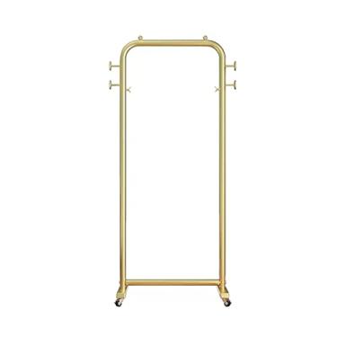 Imagem de Cabideiro de chão leve e luxuoso cabide de chão para casa simples suporte de sol estudantil dormitório quarto cabideiro multifuncional com rodas cabideiro, de chão (dourado, 40 cm)
