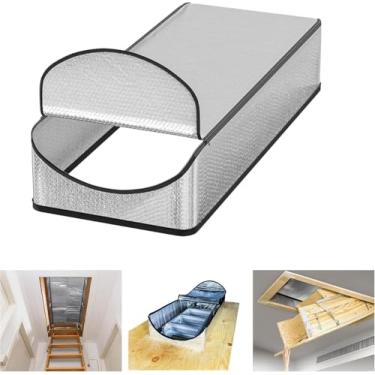 Imagem de Santiano Capa de Isolamento para Escadas de Sótão 25"X54"X11", Capa de Isolamento para Porta de Sótão, Economia de Energia Durante Todo O Ano, Kit de Capa de Isolamento para Escada(Pistola De Pregos)