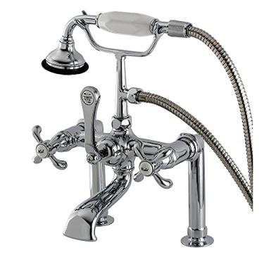 Imagem de Kingston Brass AE104T1TX Torneira de banheira com pé de garra para montagem em convés francês, cromado polido