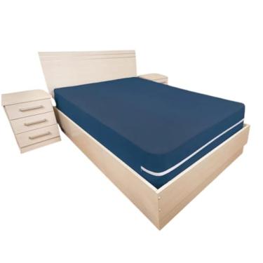 Imagem de Capa Colchão Queen 1,58X1,98X30cm Ziper Tecido Poliéster (Azul)