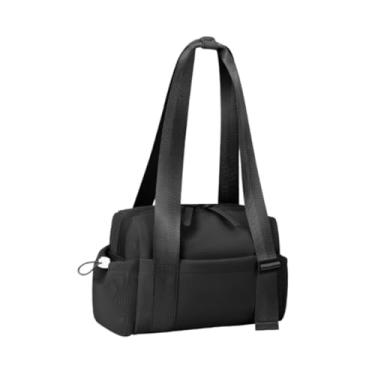 Imagem de UGPLM Bolsa de ombro leve para academia, bolsa de mão para viagem, grande capacidade, esportiva, para treino, natação, caminhadas, dança, escritório, Preto