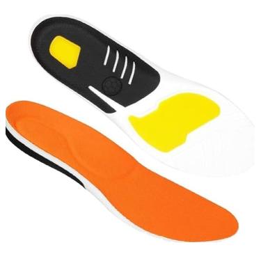 Imagem de Par Palmilha Ortopédicas Ergonômica para Sapato, Design de Corrida com Absorção de Choque Suporte de Arco de Pés Planos, Pastilhas de Gel para Fascite Plantar (41-45)