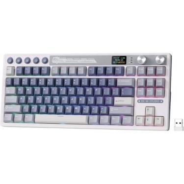Imagem de Teclado Mecânico Royal Kludge RKM87 75%  Sem Fio Switch Bege, Ocean Bl
