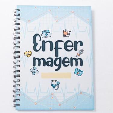 Imagem de Caderno Universitário 100fls Enfermagem Profissões - Serv Color, Enfer