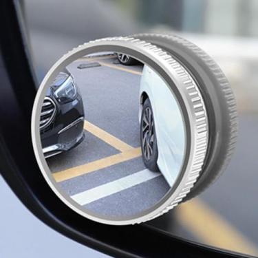 Imagem de LKMM Espelho de ré para carro: Espelho redondo pequeno tipo ventosa para carro, ajustável em 360 graus, grande campo de visão espelho auxiliar de ponto cego grande angular 2