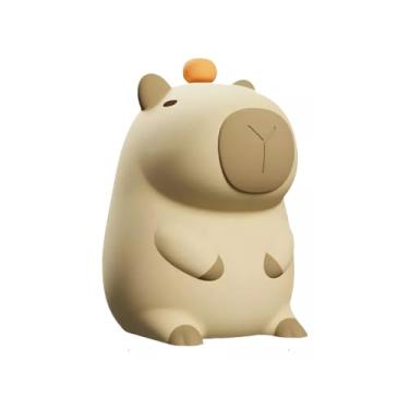Imagem de Luminária de Silicone Capivara Capybara - Luz Noturna LED Recarregável USB Decoração Quarto - Night Light