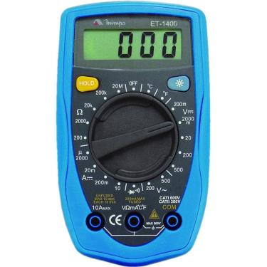 Imagem de Multímetro Digital 300V Temperatura ET-1400 Minipa
