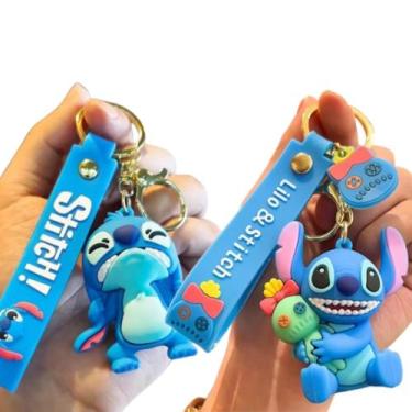 Imagem de Kit Stitch 2 Chaveiros Coleção Personagem Chave Carro Bolsa Presente -