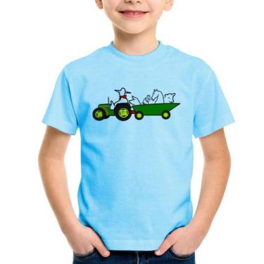 Imagem de Camiseta Infantil Fazendeiro - Foca na Moda, Azul bebê, 12