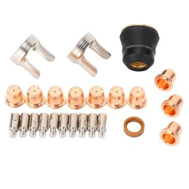 Imagem de 24pcs Kit Plasma de Corte de Tocha de Plasma Compatível Com Ptm-60 Ipt-60 Pt40 Ipt-40 Com Eletrodos Bocais Blindagem Tampa Stand Offs Círculo de Redemoinho para Soldagem
