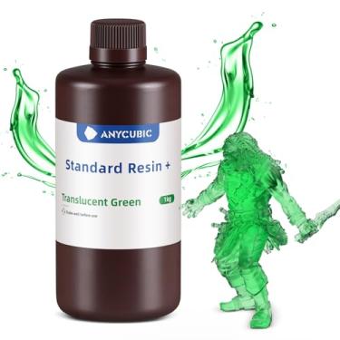 Imagem de ANYCUBIC Resina De Impressora 3D Padrão Atualizada, Resina De Cura Uv Rápida Sla De 405 Nm, Fotopolímero De Alta Precisão E Rápido Para Impressão 3D Lcd/Dlp/Sla Com Capacidade Para 8K (Tran-Green,