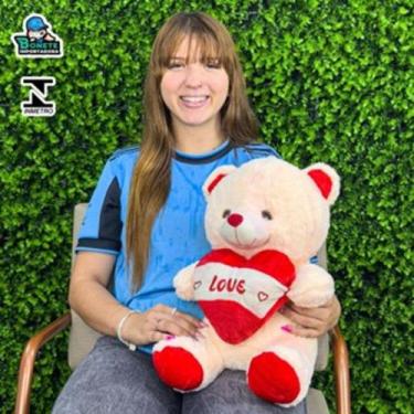 Imagem de Urso de Pelúcia 40cm com Coração LOVE  Macio, Lavável e Fofinho - Toy 