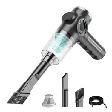 Imagem de A Aspirador de pó, Portátil, A Aspirador Recarregável Com pó de pó Com Flag e Bico de Pincel -Bico Exibe A Tela Dightal Screen Sem Fio Ferramenta (1 filtro)