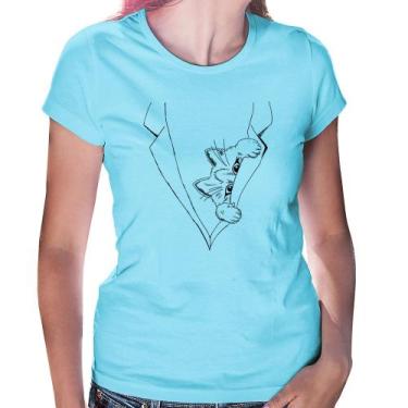 Imagem de Baby Look Gato no terno - Foca na Moda, Azul bebê, GG