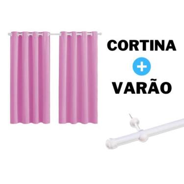 Imagem de Cortina 2 Metros Com Varão Incluso Tecido Oxford Sala Quarto - Casa Ar