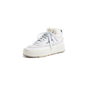 Imagem de Reebok Tênis feminino Club C Double Geo Mid, Branco/Giz/Verde Escuro, 40