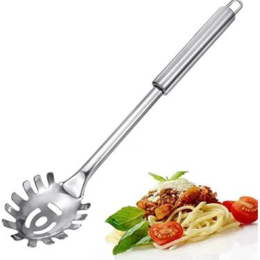 Imagem de Pasta Fork, Pasta Spoon, Spaghetti Sever, Durable Stainless Steel Pasta Server, Spaghetti Spoon Server, Heat Resistant, 12 inch