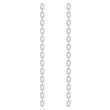 Imagem de KristLand - Brincos de borla de borboleta com cristais prateados S925 Silver Earpost Zircon Long Tassel Drop Pendente Delicado Franja, Cristal, Cristais