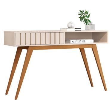 Imagem de Aparador Ripado Açaí com 1 Gaveta Off White JB Bechara