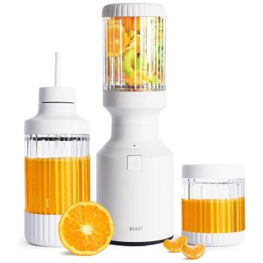 Imagem de Mini Liquidificador para Vitaminas 640mL com Desligamento Automático e Acessórios, 110V 600W, BEAST, Marrom