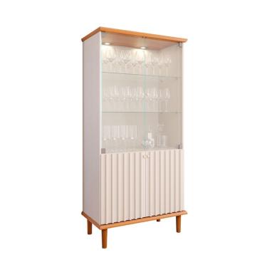 Imagem de Cristaleira Luiza 2 PT Off White e Cinamomo