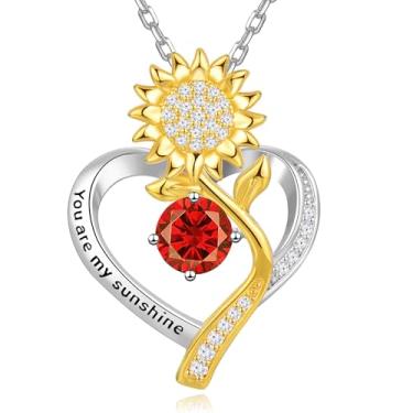 Imagem de Colares de girassol para mulheres, ideias de presente de aniversário de casamento, aniversário de casamento, presentes de aniversário para mulheres, joias de girassol para mulheres, presentes para sua