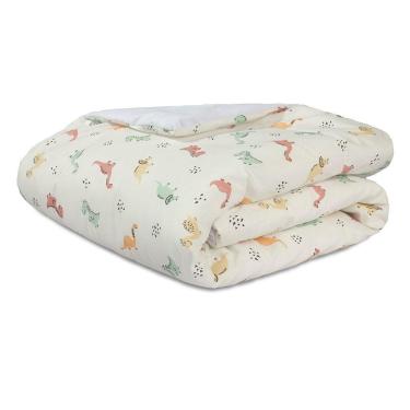 Imagem de Edredom Dupla Face Para Berço Percal 200 Fios 100% Algodão 1 Peça - Dinossauros