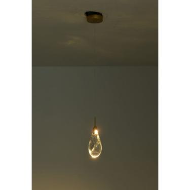 Imagem de Pendente Bright Dourado E Bola Cristal Translúcido Led