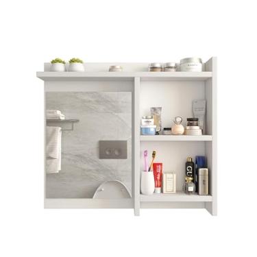 Imagem de Espelheira de Banheiro Organizador Armarinho com Prateleiras Nicho(BRANCO)