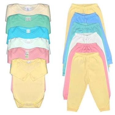 Imagem de Kit 8 peças Enxoval Bebê Body Manga longa/curta e Mijão  - Polo Toys, 