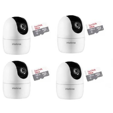 Imagem de Kit 4 Câmera Ip 360 Full Hd Im4 Mibo Intelbras + Sd 128gb Ultra