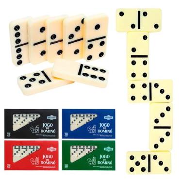 Imagem de Brinquedo Domino Classico 28 Peças Em Plastico Educatico 7mm No Estojo