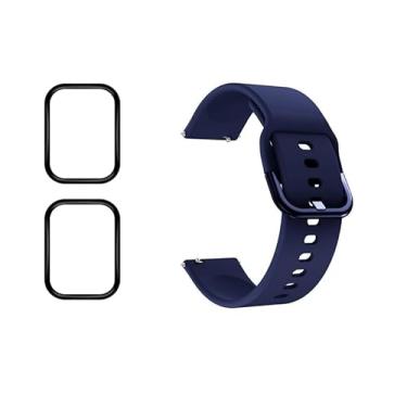 Imagem de Kit Pulseira + Película compatível com GTS 4 / 4Mini NEW / 4Mini / 3/2 / 2 Mini / 2e / GTS A1914 (Azul-Dark, GTS 1)