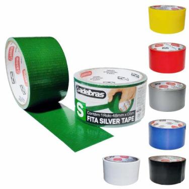 Imagem de 10 Fita Adesiva Silver Tape Reforçada 48mm X 5m - Adelbras, Verde