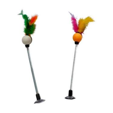 Imagem de Brinquedo Plumas e Penas Spring Cat Mola para Gatos - Cores Sortidas