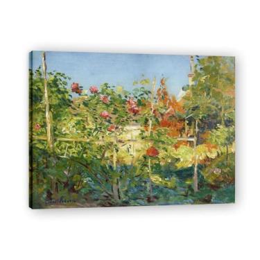 Imagem de Famosas impressões em tela, reprodução em tela, pintura emoldurada, imagem de arte de parede para decoração de casa (Garten In Trouville). Moldura interna de 50 x 65 cm - 19,7 x 25,6 pol