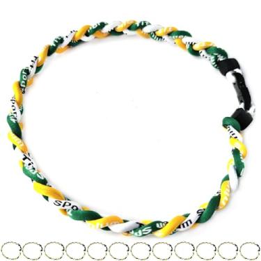 Imagem de Pacote com 12 colares de beisebol de corda de titânio tornado de corda de beisebol, 18", nylon e titânio, Sem Pedra Preciosa