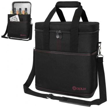 Imagem de Bolsa Térmica Para Transporte de Vinhos OPUX até 6 Garrafas, Preta