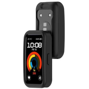 Imagem de LOKEKE Capa protetora compatível com Huawei Band 10, capa protetora de silicone compatível com Huawei Band 10/9/8 (silicone preto)