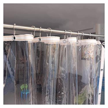 Imagem de FLSXC com ilhós jardim para-brisa transparente 0,35 mm PVC preservação de calor cobertura de planta para cortina estufa pátio (cor: branco, tamanho: 4 x 6 m)